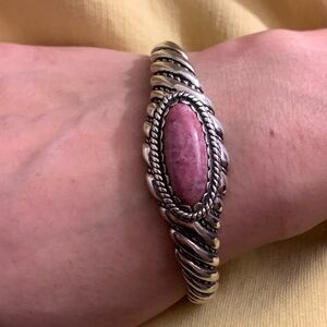 Carolyn Pollack Sterling Silver Rhodonite Cuff Bracelet 26.31 grams